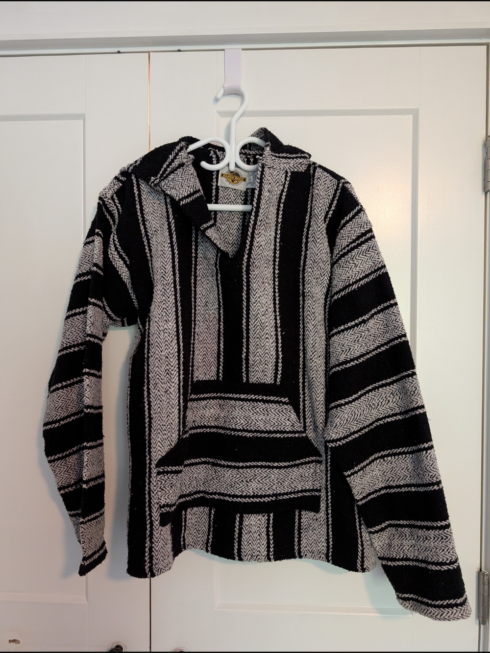Woven Black & Grey Baja Hoodie